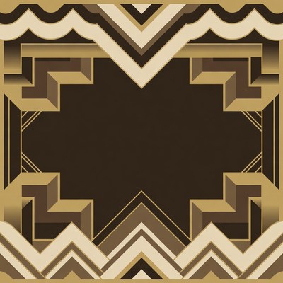 Art deco style design in brown and gold