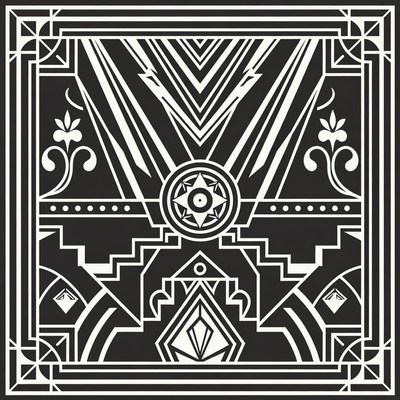 Geometric black and white design pattern