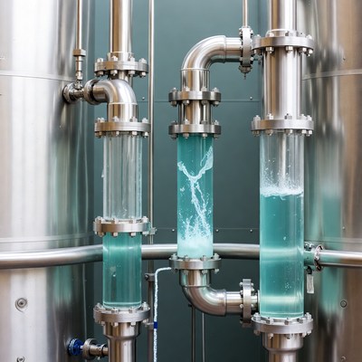 Water processing system in operation