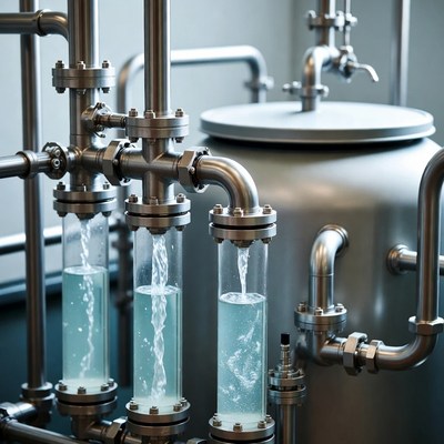 Water processing equipment in factory