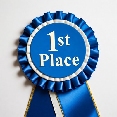 Blue ribbon for first place award