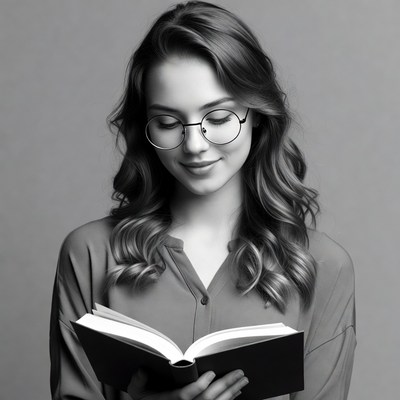 Woman reading a book indoors
