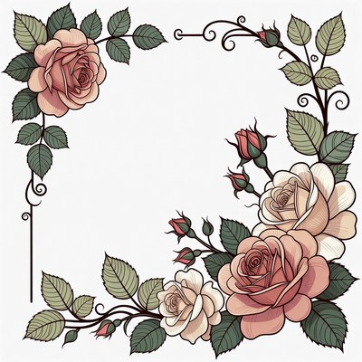 Roses with leaves in a floral design