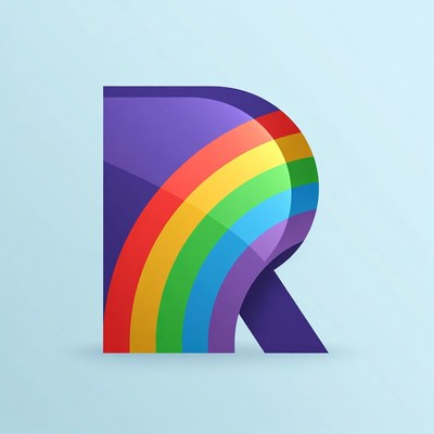 Rainbow letter r design for branding