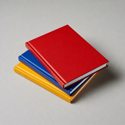 Colorful notebooks stacked on a table