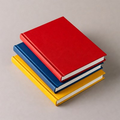 Colorful stacked books on a table