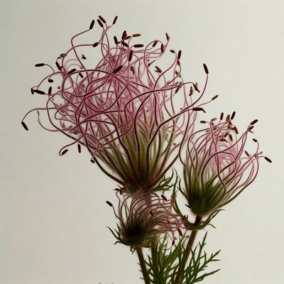 Unique flower with curly petals in focus