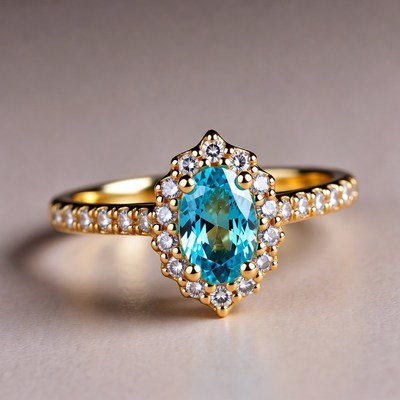 Beautiful turquoise ring with stones