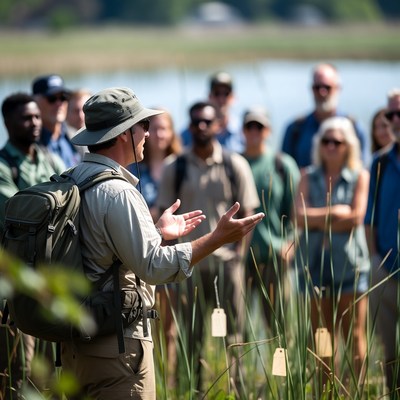 Guided nature walk with a group