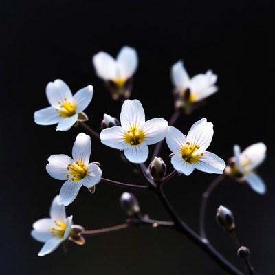 White flowers in early spring bloom