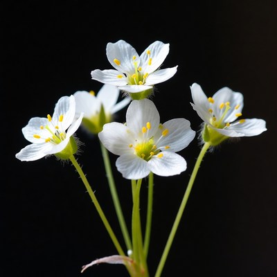 White flowers on dark background