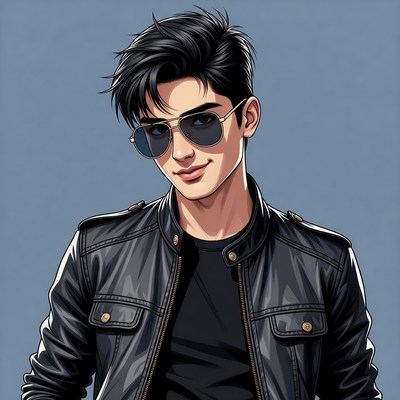 Young man in sunglasses poses confidently