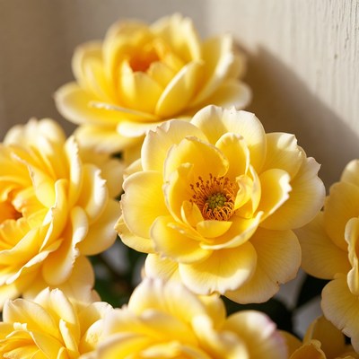 Bright yellow flowers in bloom