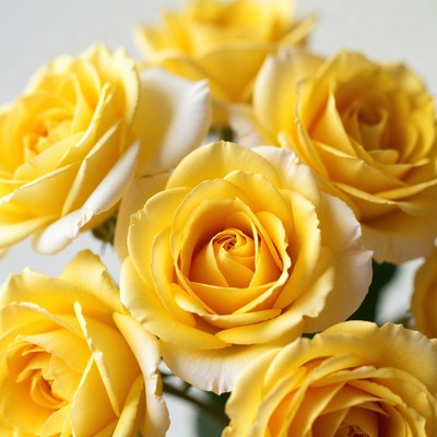 Bright yellow roses in a bouquet