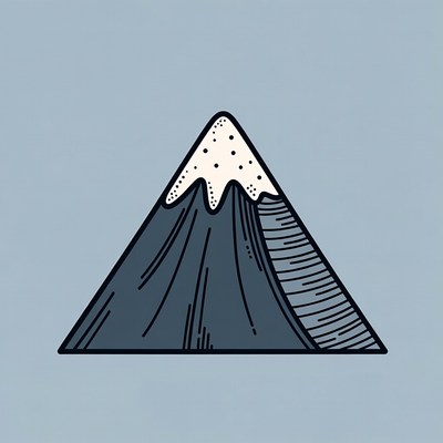 Mountain with snow top and dark sides
