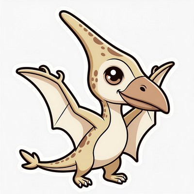 Cute dinosaur with wings smiles
