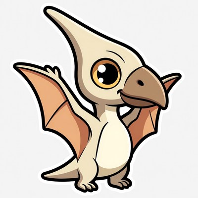 Cartoon creature with wings smiling