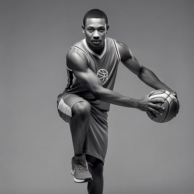 Basketball player in action pose