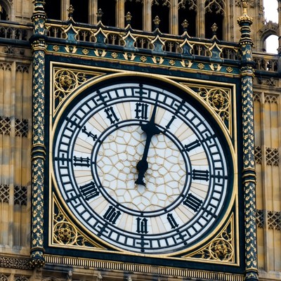 Big ben clock at midday in london