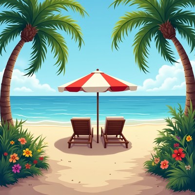 Relaxing spot at the beach