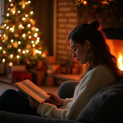 Cozy evening by the fire