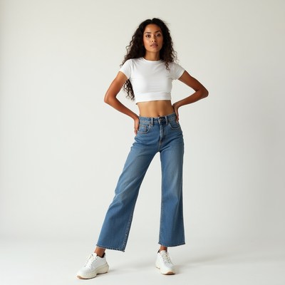 Model poses in casual outfit