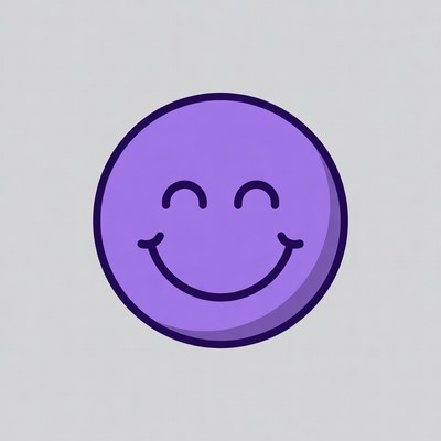Smiley face in purple color