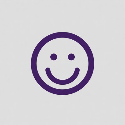 Simple purple smiley face design
