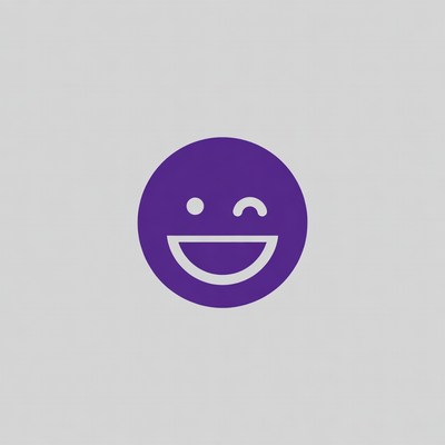 Purple smiley face with wink