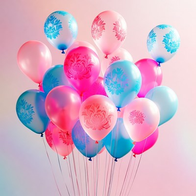 Balloon arrangement in various colors
