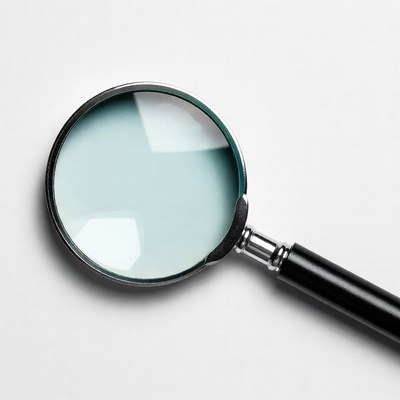 Magnifying glass on a light background