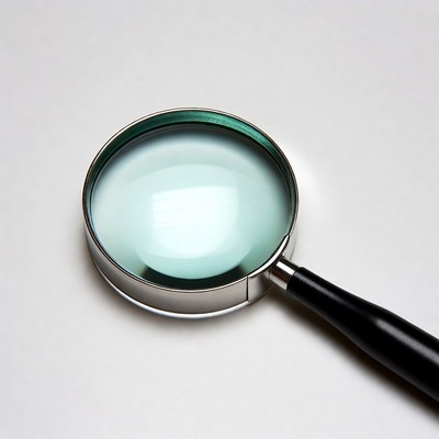 Magnifying glass on a white surface