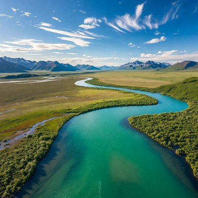 River winding through wide landscape