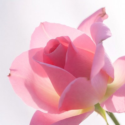 Pink rose close-up in soft light