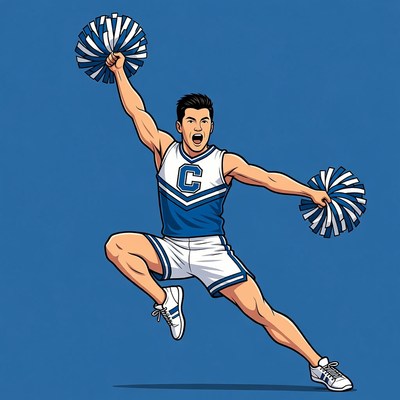 Cheerleader performing at an event