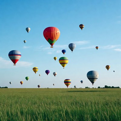 Colorful hot air balloons in the sky