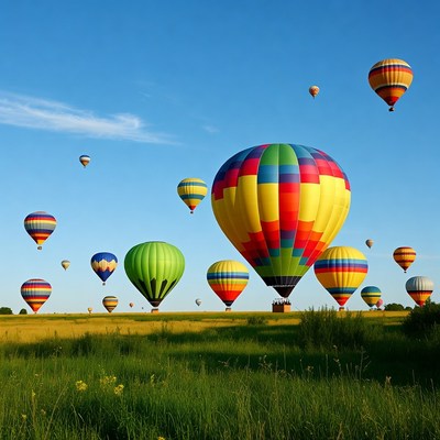 Hot air balloons in the sky