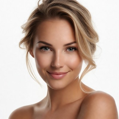 Woman smiling with light background