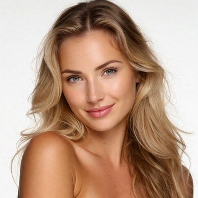 Woman with long hair smiling nicely