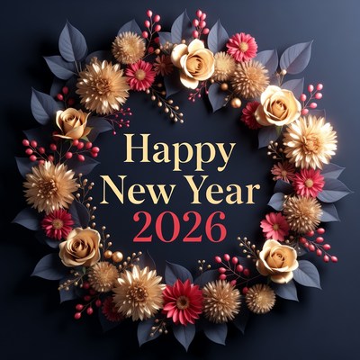 New year 2026 floral display