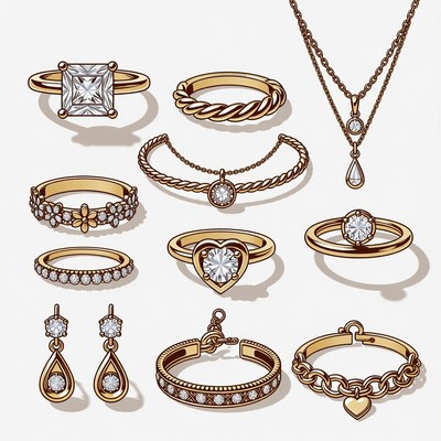 Collection of ring and jewelry designs