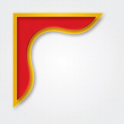 Corner design with red and yellow colors