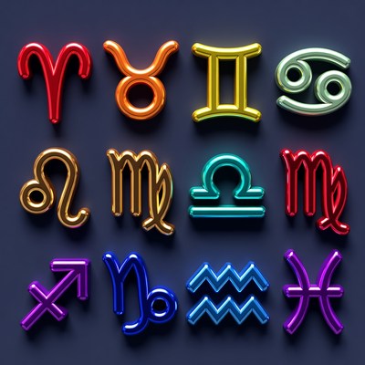 Zodiac signs in colorful design