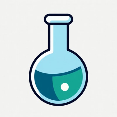 Laboratory flask with liquid inside