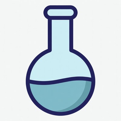 Simple flask with blue liquid