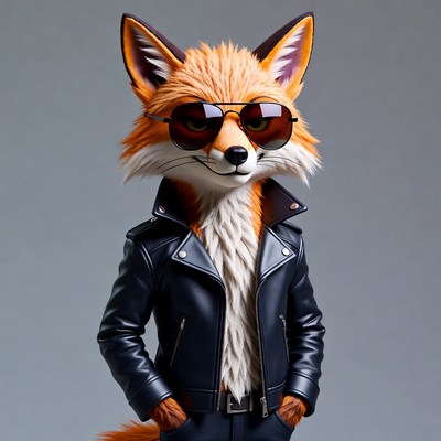 Fox character wearing sunglasses and jacket