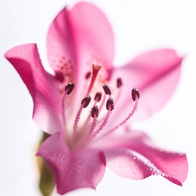 Pink flower with water droplets