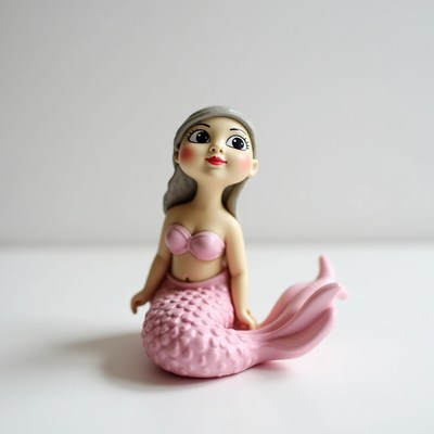 Mermaid figure in soft pink color