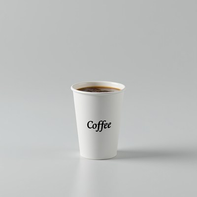 Coffee cup on gray surface