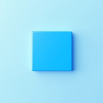 Bright blue square on light background